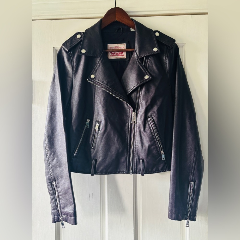 Levi's Women's Dark maroon faux Leather Moto Jacket